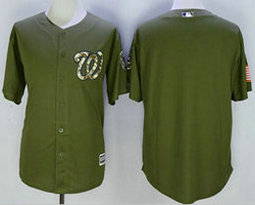 Washington Nationals Blank Green Camo Game Authentic Stitched MLB Jersey