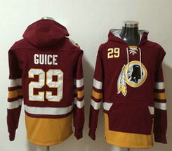 Washington Redskins #29 Derrius Guice Red NFL Stitched Hoodies