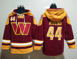 Washington Redskins #44 John Riggins Red All Stitched Hooded Sweatshirt