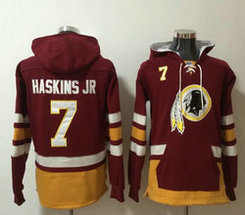 Washington Redskins #7 Dwayne Haskins Jr Red NFL Stitched Hoodies
