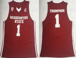 Washington State #1 Klay Thompson Red Basketball Jersey