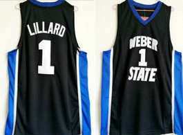 Weber State #1 Damian Lillard Black College Basketball Jersey