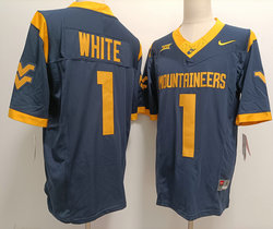West Virginia Mountaineers #1 Jahiem Navy Gold Stitched NCAA Jersey