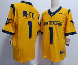 West Virginia Mountaineers #1 Jahiem White Gold Stitched NCAA Jersey