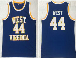 West Virginia Mountaineers #44 Jerry West Blue School Basketball jerey
