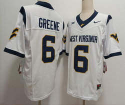 West Virginia Mountaineers #6 Garrett Greene White Stitched NCAA Jersey