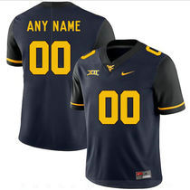 West Virginia Mountaineers Customized Blue Limited Stitched NCAA Jersey