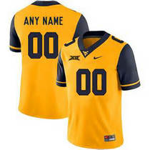 West Virginia Mountaineers Customized Gold Limited Stitched NCAA Jersey