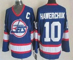 Winnipeg Jets #10 Dale Hawerchuk Blue C Patch CCM Throwback Authentic Stitched NHL Jersey