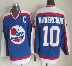 Winnipeg Jets #10 Dale Hawerchuk Blue CCM Vintage Throwback Authentic Stitched NHL jersey