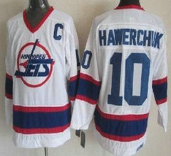 Winnipeg Jets #10 Dale Hawerchuk White C Patch CCM Throwback Authentic Stitched NHL Jersey
