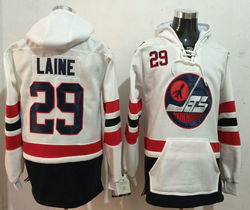 Winnipeg Jets #29 Patrik Laine White Authentic Stitched Hoodies Hockey