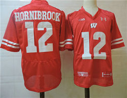 Wisconsin Badgers #12 Alex Hornibrook Red Stitched NCAA Jersey