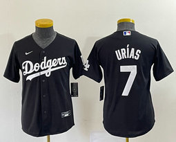 Women's Nike Los Angeles Dodgers #7 Julio Urias Black Inverted Legend MLB jersey