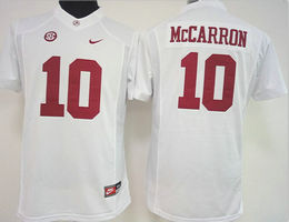 Women's Alabama Crimson Tide #10 AJ McCarron White Authentic Stitched College Football Jersey