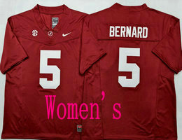 Women's Alabama Crimson Tide #5 Germie Bernard Red Authentic Stitched NCAA Jersey