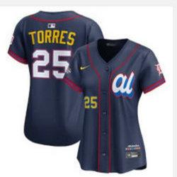 Women's American League #25 Gleyber Torres Blue 2025 All-Star Baseball Jersey
