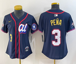 Women's American League #3 Jeremy Pena Blue 2025 All-Star Baseball Jersey