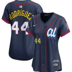 Women's American League #44 Julio Rodriguez Navy 2025 All-Star Baseball Jersey