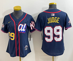 Women's American League #99 Aaron Judge Blue 2025 All-Star Baseball Jersey