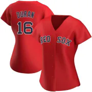 Women's Boston Red Sox #16 Jarren Duran red jersey.webp