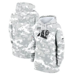 Women's Carolina Panthers 2024 Camo Salute To Service Pullove Hoodie