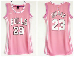 Women's Chicago Bulls 23 Michael Jordan Basketball Jersey Sexy dress pink new fabric