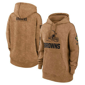 Women's Cleveland Browns 2023 Camo Salute To Service Pullove Hoodie