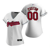 Women's Custom Nike Cleveland Indians White Game Authentic Stitched MLB Jersey