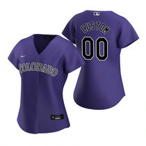Women's Custom Nike Colorado Rockies Purple Game Authentic Stitched MLB Jersey