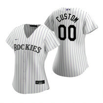 Women's Custom Nike Colorado Rockies White Game Authentic Stitched MLB Jersey