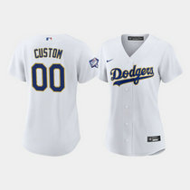Women's Custom Nike Los Angeles Dodgers White 2021 Gold Program Game Authentic Stitched MLB Jersey