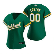 Women's Custom Nike Oakland Athletics Green Game Authentic Stitched MLB Jersey