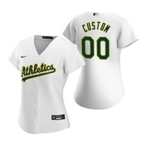 Women's Custom Nike Oakland Athletics White Game Authentic Stitched MLB Jerseys
