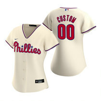 Women's Custom Nike Philadelphia Phillies Cream Game Authentic Stitched MLB Jersey