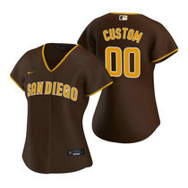 Women's Custom Nike San Diego Padres Brown Game Authentic Stitched MLB Jersey