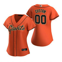 Women's Custom Nike San Francisco Giants Orange Game Authentic Stitched MLB Jersey