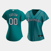 Women's Custom Nike Seattle Mariners Green Game Authentic Stitched MLB jersey