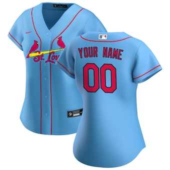 Women's Custom Nike St.Louis Cardinals Light Blue Game Authentic stitched MLB jersey