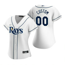 Women's Custom Nike Tampa Bay Rays White Game Authentic stitched MLB jersey