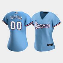 Women's Custom Nike Texas Rangers Light Blue Authentic Stitched MLB jersey