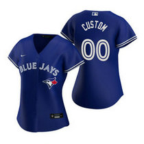 Women's Custom Nike Toronto Blue Jays Blue Game Authentic Stitched MLB Jersey