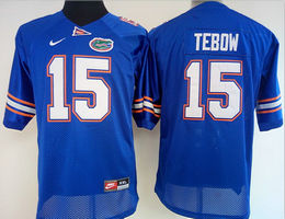 Women's Florida Gators #15 Tim Tebow Blue Authentic Stitched College Football Jersey