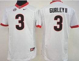 Women's Georgia Bulldogs #3 Todd Gurley II White Authentic Stitched College Football Jersey