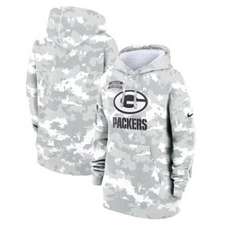 Women's Green Bay Packers 2024 Camo Salute To Service Pullove Hoodie