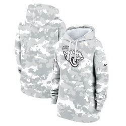 Women's Jacksonville Jaguars 2024 Camo Salute To Service Pullove Hoodie