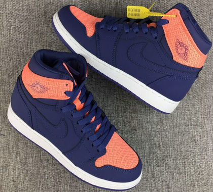 Women's Jordan 1(I) Orange Blue Basketball shoes size 36-40