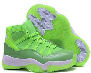 Women's Jordan 11(XI) Authentic basketball shoes Green 36~40 160728