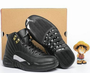 Women's Jordan 12(XII) Authentic basketball shoes Black Size 36~40 160728