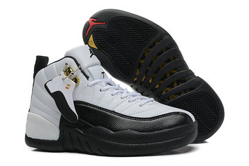 Women's Jordan 12(XII) Black white authentic Air shoes 36-40 2